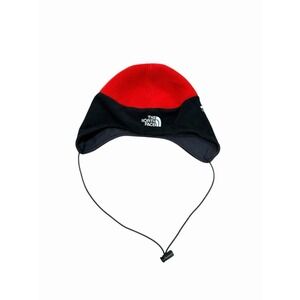 The North Face Beanie Gore WindStopper Black Red‎ Fleece Ear Flaps Medium
